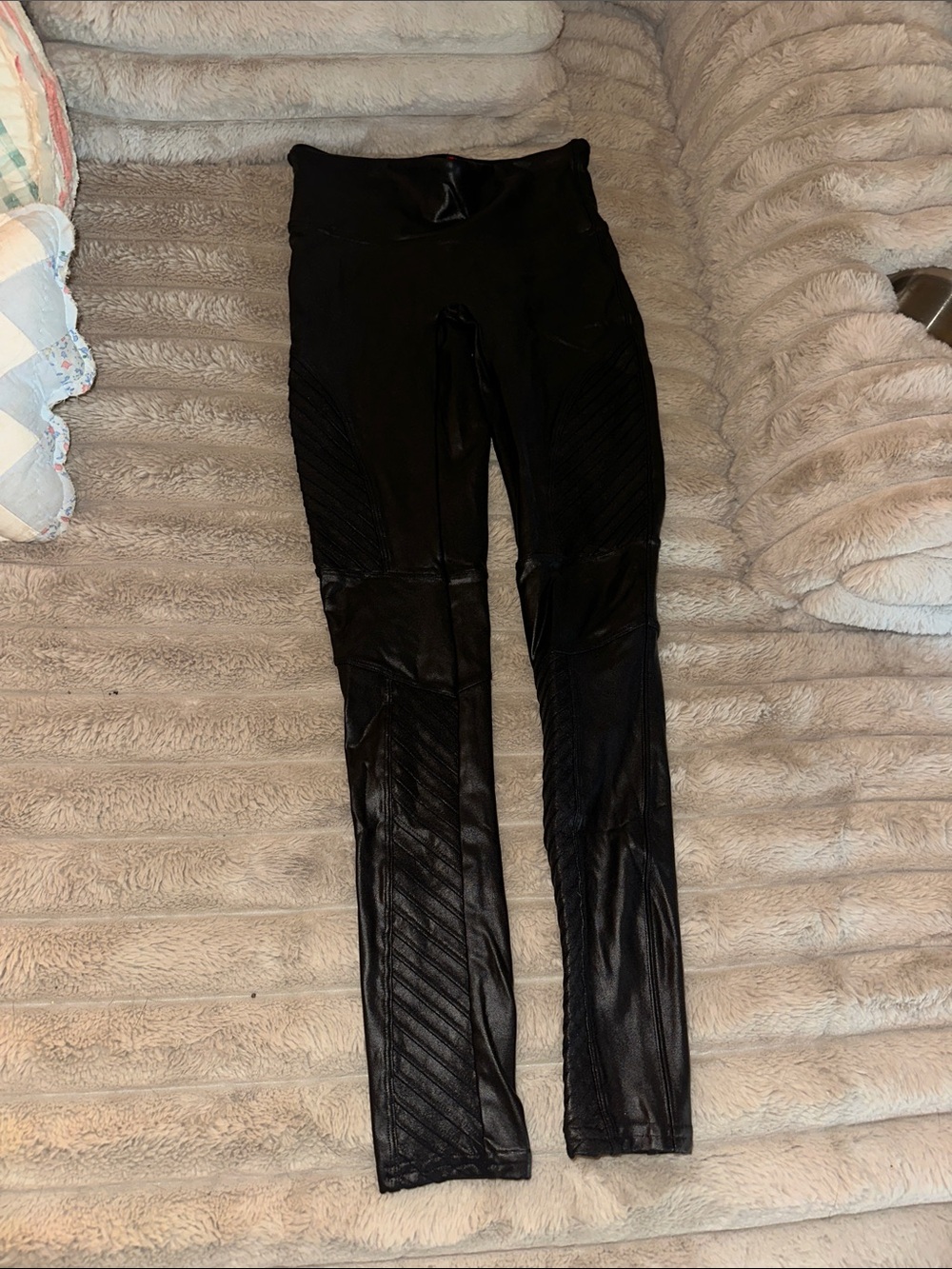 SPANX Black High-Waist Panel Detail Leggings